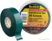 Scotch 35, зеленая, изоляционная лента 19мм х 20м х 0,18мм